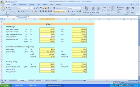 Calculations Spreadsheets .